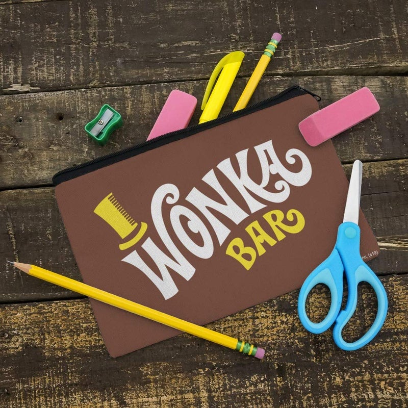 GRAPHICS & MORE Willy Wonka and the Chocolate Factory Wonka Bar Logo Pencil Pen Organizer Zipper Pouch Case - Image 2
